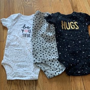 3 pack short sleeve onesies - 0-3m